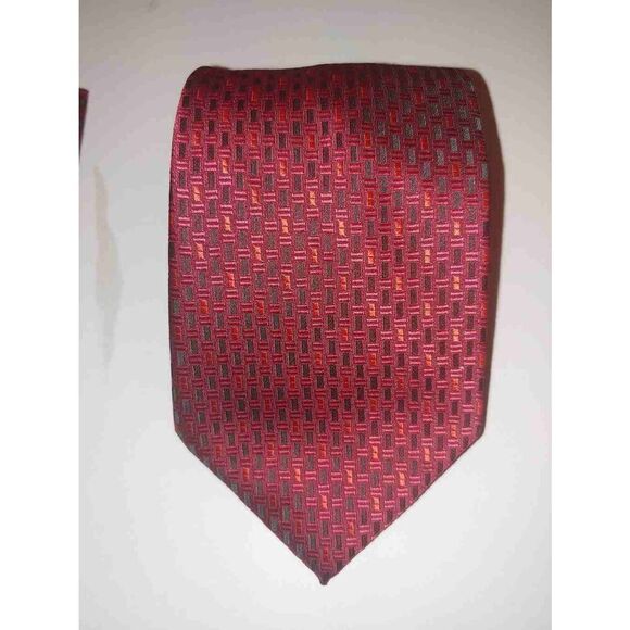 Vesuvio Napoli VINTAGE Men's Red/Black Handkerchief & Tie Set. - Picture 3 of 9